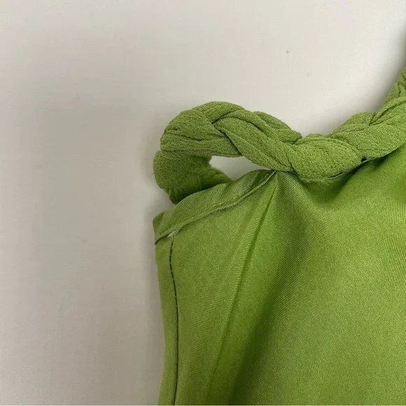 Banana Republic 100% Silk Tank Top Blouse Green Braided Straps Women Size Small - Picture 7 of 11